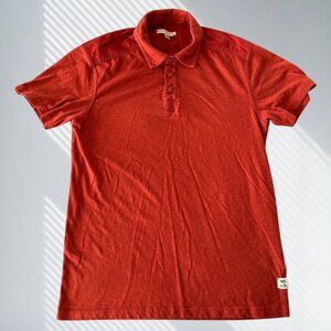 frye and co. mens polo shirt lt tall burgundy cotton blend short sleeve preowned
